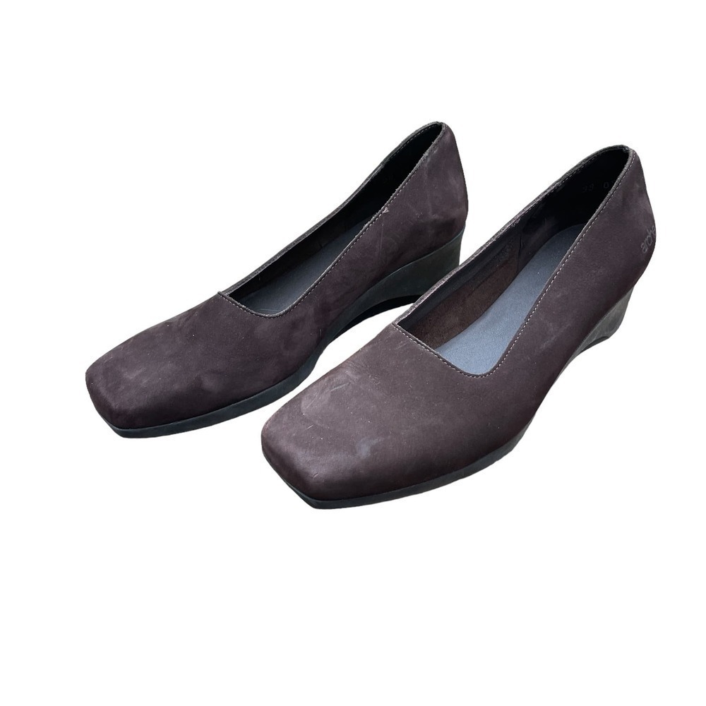 Arche LN Wedge Brown Suede Leather Loafer Shoes